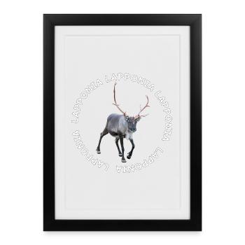 LAPONIE - Affiche encadrée (27 × 37 cm) - noir - Devant