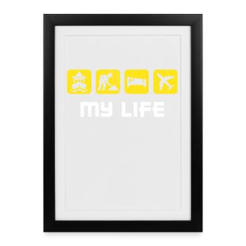 Job Work Statement Worker Employee - Framed poster (27 × 37 cm) - black - Front