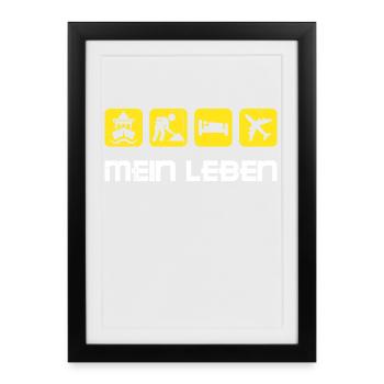 Déclaration de travail du travailleur Gagner de l’argent - Affiche encadrée (27 × 37 cm) - noir - Devant