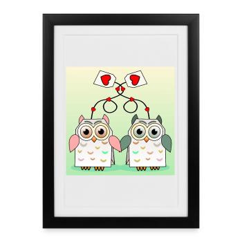 Thé de hibou - Affiche encadrée (27 × 37 cm) - noir - Devant