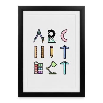 Profession Job Saying Architect Career Supervisor - Framed poster (27 × 37 cm) - black - Front