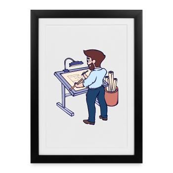 Project Manager Career Work Job Earn Money - Framed poster (27 × 37 cm) - black - Front