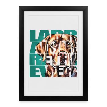 Labrador Retriever Portrait - Affiche encadrée (27 × 37 cm) - noir - Devant