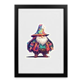 Petite Magicienne Fantasy Drôle Haut de Couleur Drôle - Affiche encadrée (27 × 37 cm) - noir - Devant