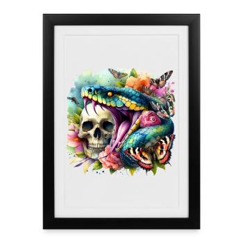 Snake Skull - Framed poster (27 × 37 cm) - black - Front