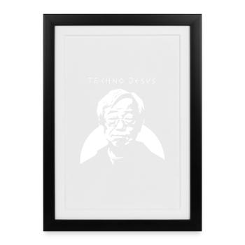 Techno Jesus - Framed poster (27 × 37 cm) - black - Front
