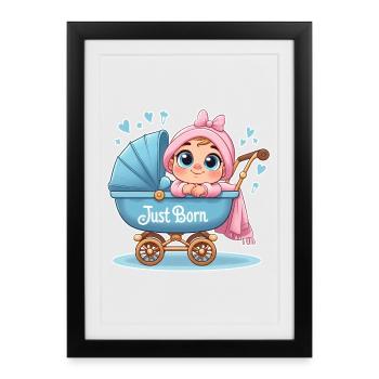 Just Born - Affiche encadrée (27 × 37 cm) - noir - Devant