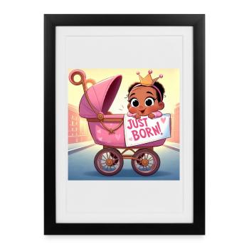 Just Born Girl - Affiche encadrée (27 × 37 cm) - noir - Devant