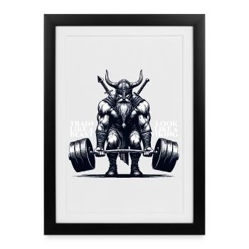 Viking Deadlift Gift - Framed poster (27 × 37 cm) - black - Front