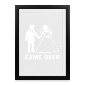 Jeu des jeunes mariés sur le mariage - Affiche encadrée (27 × 37 cm) - noir - Devant