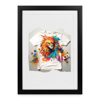 Painted lion - Framed poster (27 × 37 cm) - black - Front