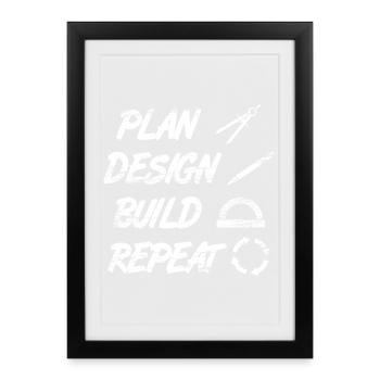 Architect Routine - Framed poster (27 × 37 cm) - black - Front
