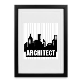 Job: Architect, Work, Supervisor, Success, Career - Framed poster (27 × 37 cm) - black - Front
