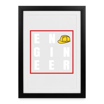 Career, Engineer, Job, Quote, Employee, Success - Framed poster (27 × 37 cm) - black - Front