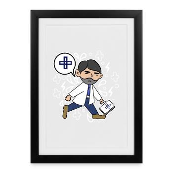 Doctor Profession Job Supervisor Career Success - Framed poster (27 × 37 cm) - black - Front