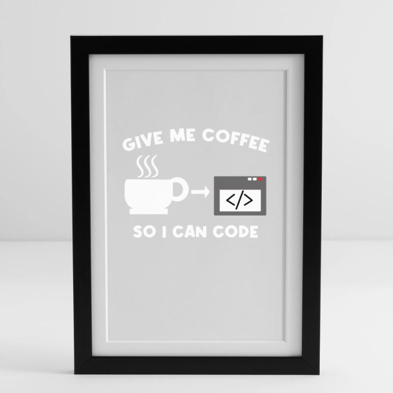 Coder Arbeiter Statement Job Beruf Karriere Erfolg Gerahmtes Poster (27 × 37 cm)