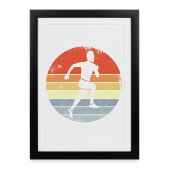 Vintage Runner Drawing - Framed poster (27 × 37 cm) - black - Front