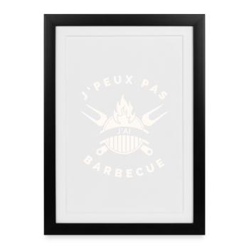I CAN'T I HAVE BARBECUE - Framed poster (27 × 37 cm) - black - Front