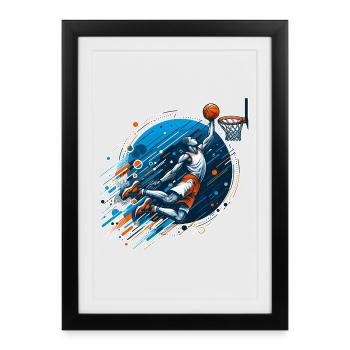 Basketball Dunking Gift - Framed poster (27 × 37 cm) - black - Front