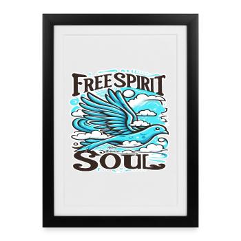 Amazing Sky Bird with Free Spirit and Soul - Framed poster (27 × 37 cm) - black - Front