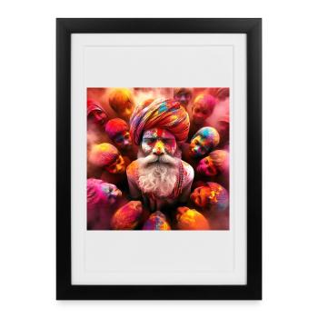 Holi India Festivals of Colors - Framed poster (27 × 37 cm) - black - Front