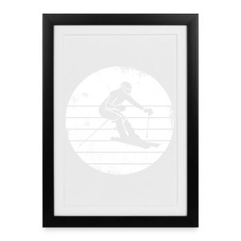 Skier - Framed poster (27 × 37 cm) - black - Front