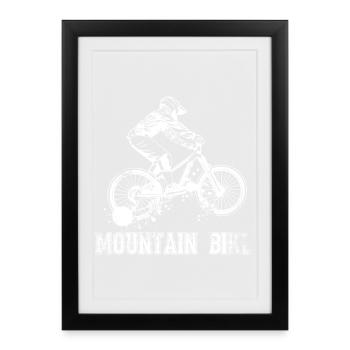 Mountain bike - Framed poster (27 × 37 cm) - black - Front