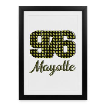 T SHIRT 976 MAYOTTE_Vêtements  - Affiche encadrée (27 × 37 cm) - noir - Devant