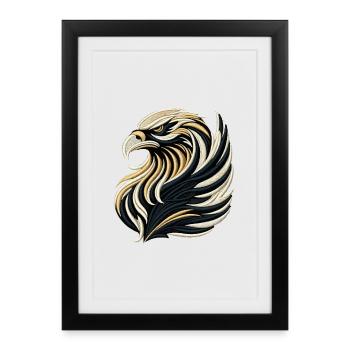 Majestic Embroidered Eagle - Framed poster (27 × 37 cm) - black - Front