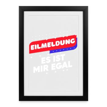 I don't care about funny sayings Indifferent Relax - Framed poster (27 × 37 cm) - black - Front