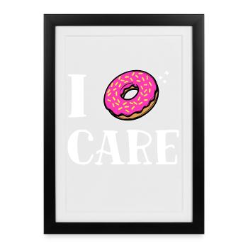 Les dictons drôles n’ont pas d’importance donut je m’en fiche attitude - Affiche encadrée (27 × 37 cm) - noir - Devant