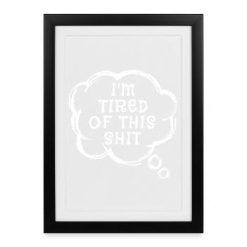 Je m’en fous cool en disant attitude indifférente - Affiche encadrée (27 × 37 cm) - noir - Devant