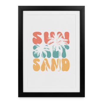 Été - Soleil, sel et sable - Affiche encadrée (27 × 37 cm) - noir - Devant