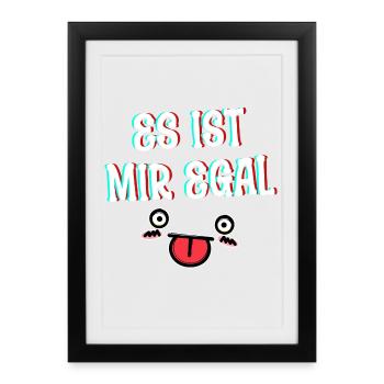 Je m’en fous Cool Dire Attitude Relax Chill - Affiche encadrée (27 × 37 cm) - noir - Devant