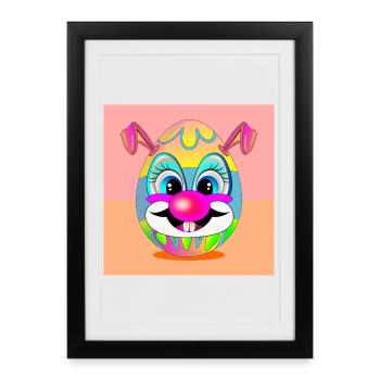 EASTER EGGS CLOWN EASTER BUNNY - Framed poster (27 × 37 cm) - black - Front