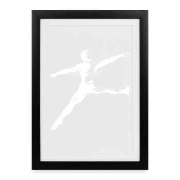 Male Ballet Dancer Sketch - Framed poster (27 × 37 cm) - black - Front