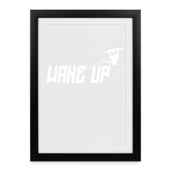 Sports Nautiques Wakeboard Surf Stunt Dire Vague - Affiche encadrée (27 × 37 cm) - noir - Devant