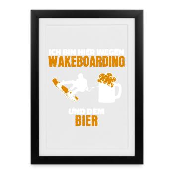 Kitesurfer Cool Dire Wakeboard Surf Vague - Affiche encadrée (27 × 37 cm) - noir - Devant