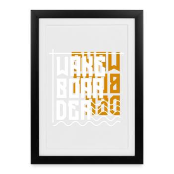 Wakeboard, Kitesurfer, Vague, Surf, Surf - Affiche encadrée (27 × 37 cm) - noir - Devant