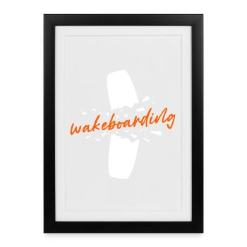 Water Sports Wakesurfing Surfboard Wakeboard Saying - Framed poster (27 × 37 cm) - black - Front