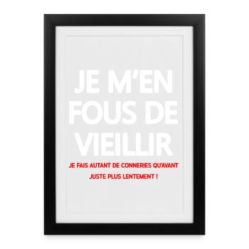 T shirt Humour Vintage Jeunesse - Affiche encadrée (27 × 37 cm) - noir - Devant