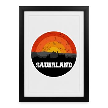 Sauerland Original Skyline - Framed poster (27 × 37 cm) - black - Front