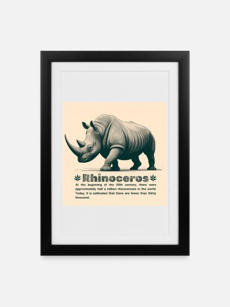 Rhinoceros - Framed poster (27 × 37 cm) - black