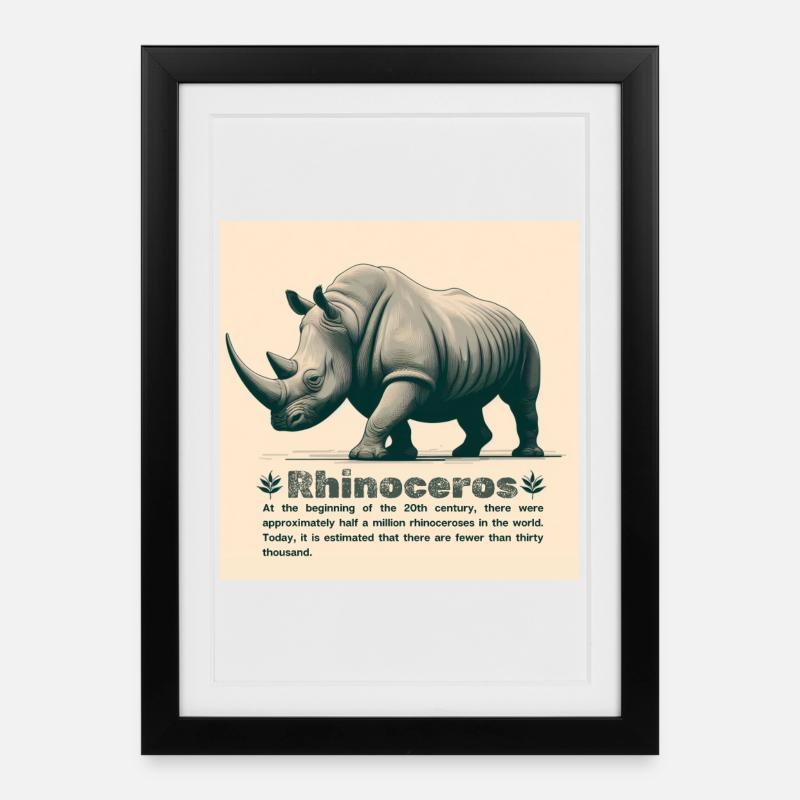 Rhinoceros - Framed poster (27 × 37 cm) - black