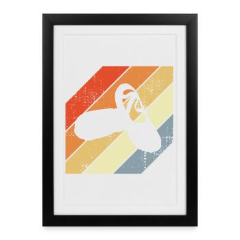 Ballerines Look Vintage - Affiche encadrée (27 × 37 cm) - noir - Devant