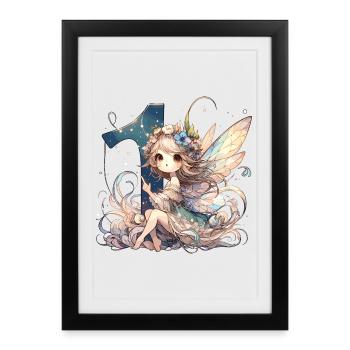 1 Year Fairy Elf Birthday Gift - Framed poster (27 × 37 cm) - black - Front