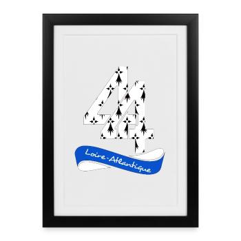 Loire Atlantique - Affiche encadrée (27 × 37 cm) - noir - Devant