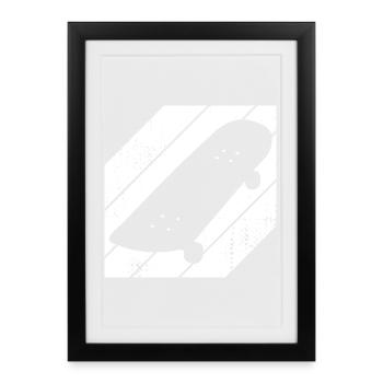 Skateboard Drawing - Framed poster (27 × 37 cm) - black - Front