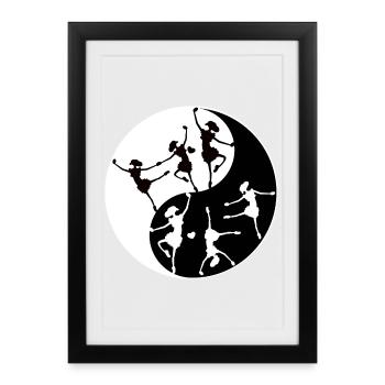 Danse Classique Yin Yang - Affiche encadrée (27 × 37 cm) - noir - Devant