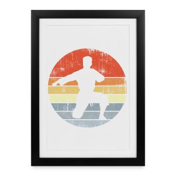 Karatéka rétro - Affiche encadrée (27 × 37 cm) - noir - Devant